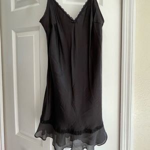 Vintage Victoria’s Secret black negligee with chiffon ruffled hem size S